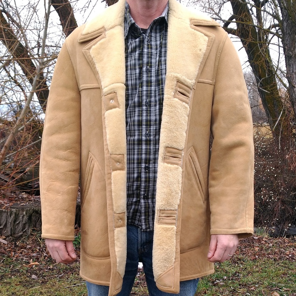 Shearling coat, David Church, size 42